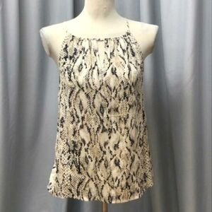 Maurices Snakeskin Print Key Hole Halter Top - Size Small